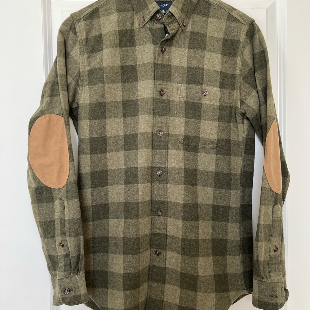 ❗️NWT j.crew factory Flannel button down w/ Elbow Patches
